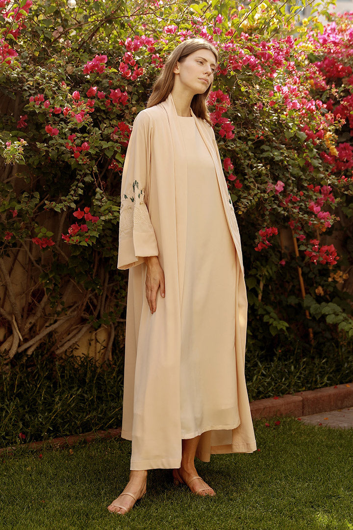Abaya with Detailed Sleeves &amp; Dress